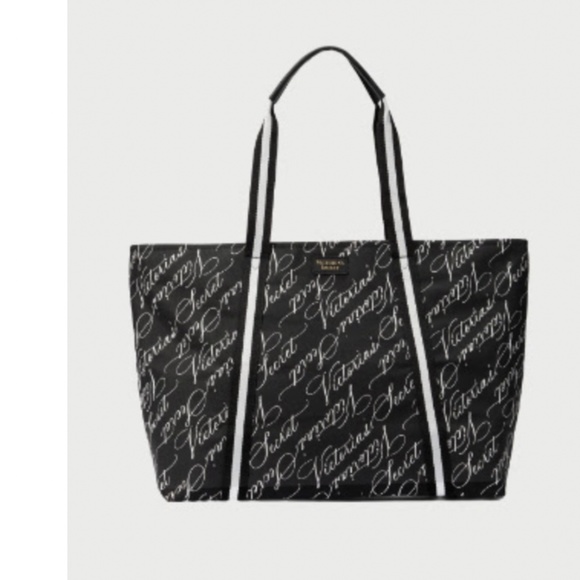 Victoria's Secret Handbags - NWT Victoria's Secret Weekender Logo Black Tote